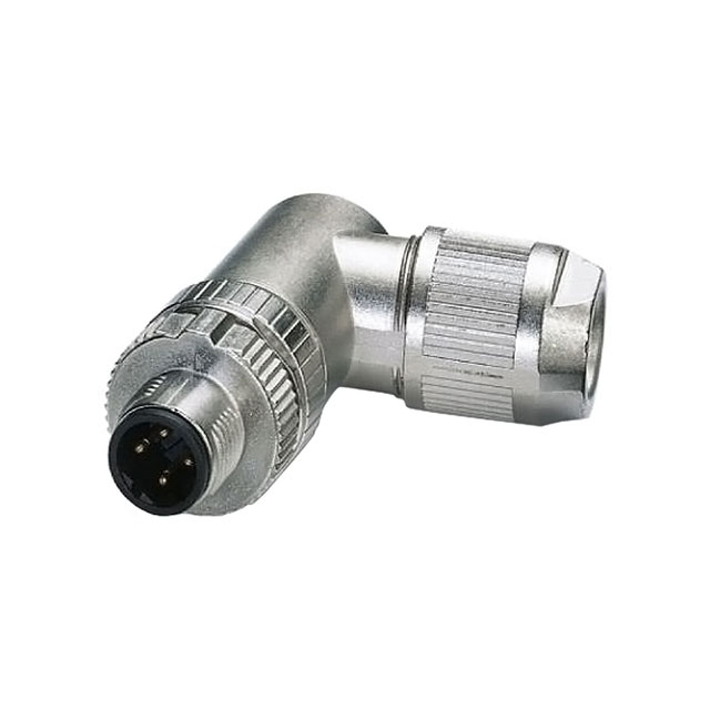4 Position Circular Connector Plug, Male Pins Spring-Cage