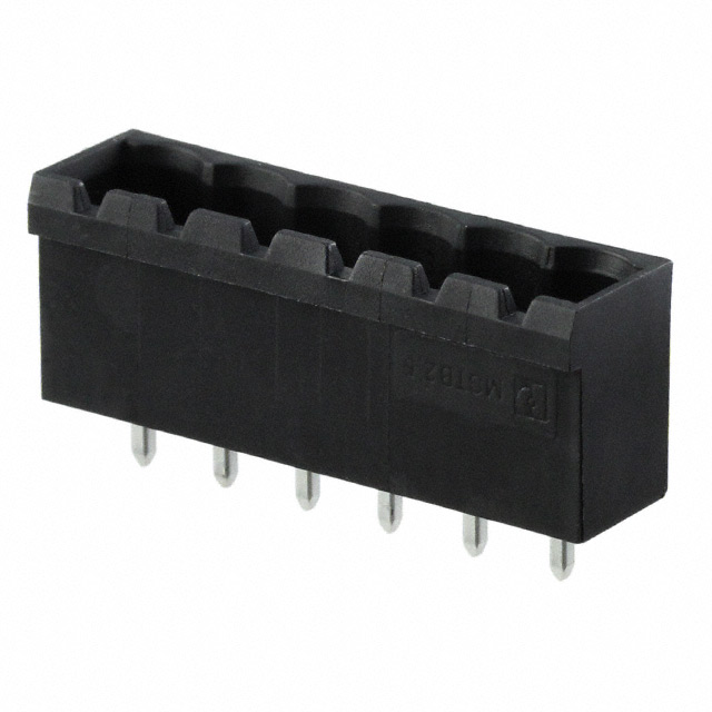 6 Position Terminal Block Header, Male Pins, Shrouded (4 Side) 0.197