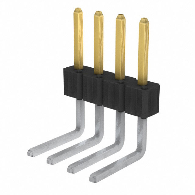 Connector Header Through Hole, Right Angle 4 position 0.100