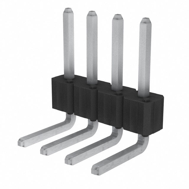 Connector Header Through Hole, Right Angle 4 position 0.100