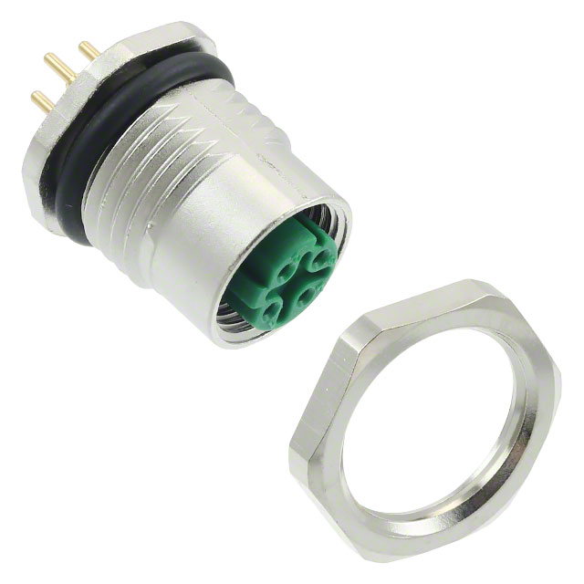 4 Position Circular Connector Receptacle, Female Sockets Solder