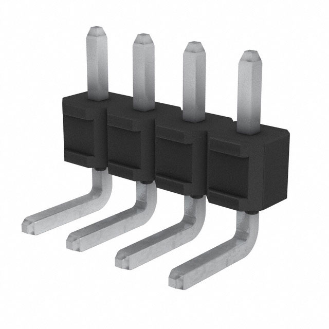 Connector Header Through Hole, Right Angle 4 position 0.100