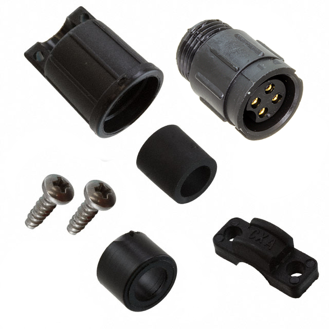 4 Position Circular Connector Receptacle, Female Sockets Solder Cup