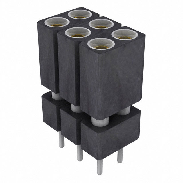 6 Position Socket Connector 0.100 (2.54mm) Through Hole Gold