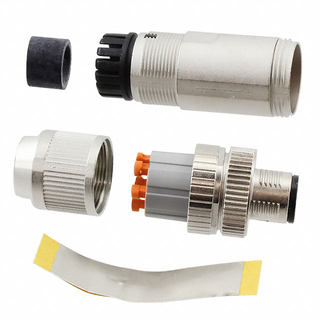 5 Position Circular Connector Plug, Male Pins Spring-Cage