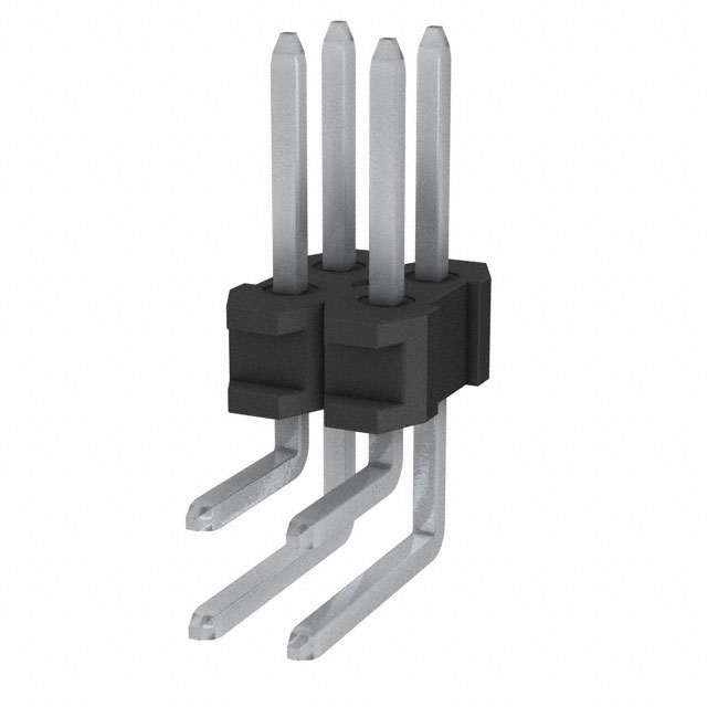 Connector Header Through Hole, Right Angle 4 position 0.100