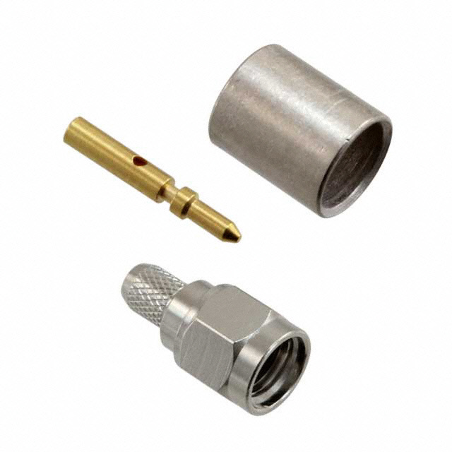 SMA Connector Plug, Male Pin 50 Ohms Free Hanging (In-Line) Crimp or Solder