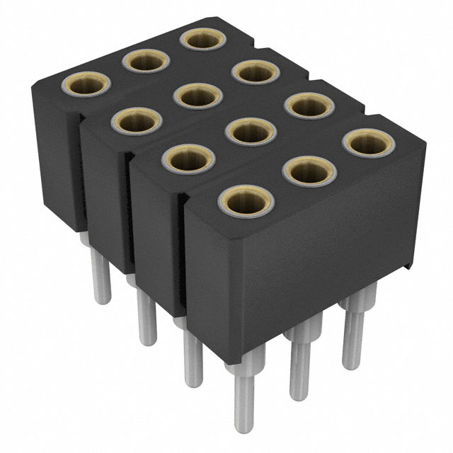 12 Position Socket Connector 0.100 (2.54mm) Through Hole Gold