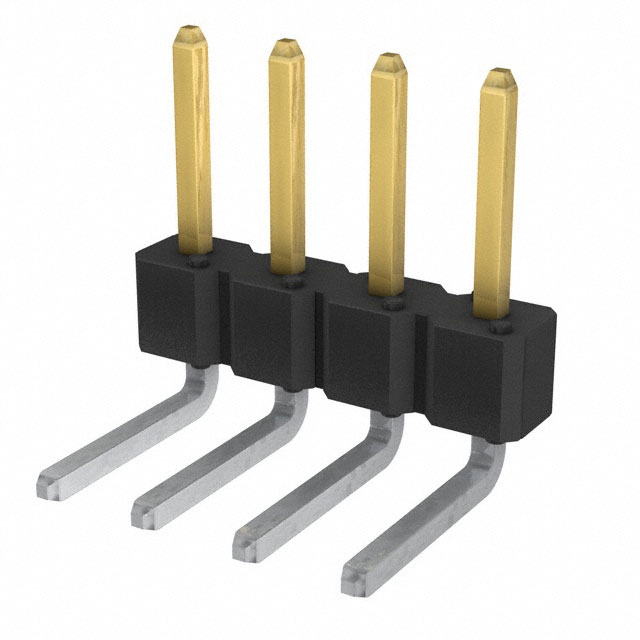 Connector Header Through Hole, Right Angle 4 position 0.100