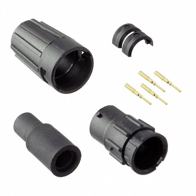 4 Position Circular Connector Receptacle, Male Pins Crimp