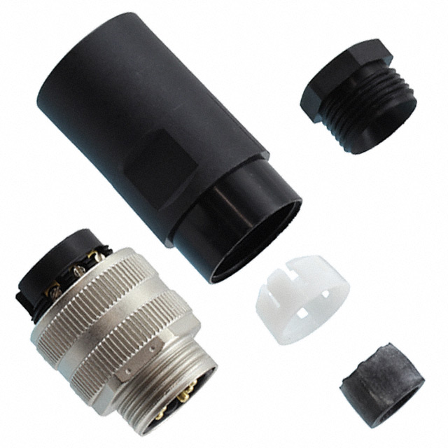 5 Position Circular Connector Plug, Male Pins Screw