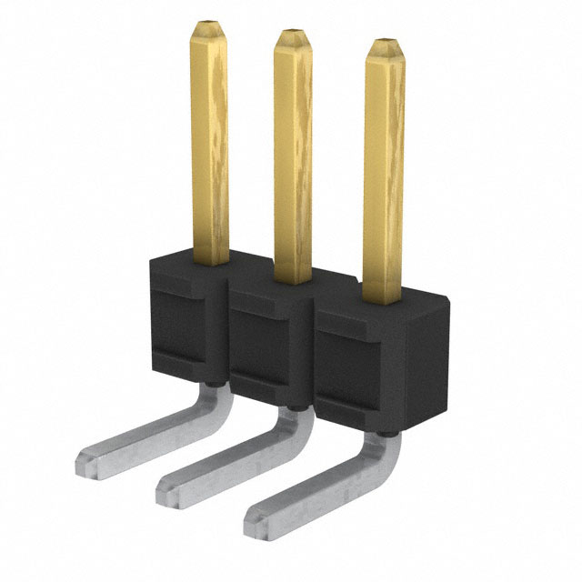 Connector Header Through Hole, Right Angle 3 position 0.100