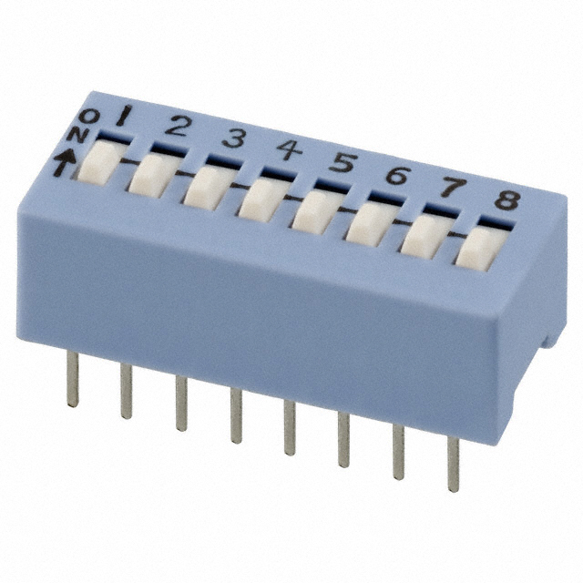 Dip Switch SPST 8 Position Through Hole Slide (Standard) Actuator 50mA 24VDC