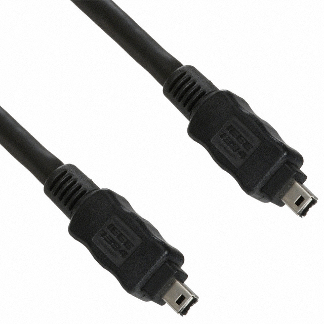 Plug, 4 Position To Plug, 4 Position IEEE1394 Cable Black 9.84' (3.00m)