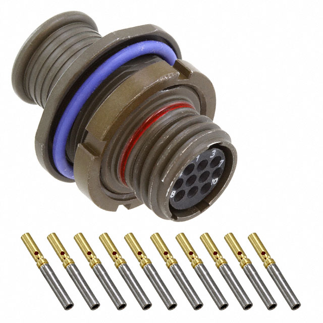 10 Position Circular Connector Receptacle, Female Sockets Crimp