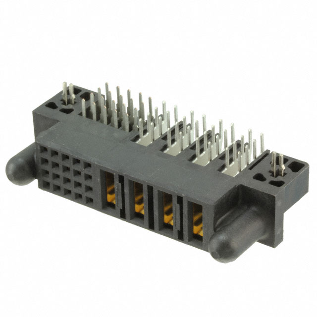 24 Connector Receptacle, Female Sockets and Blade Sockets Board Edge, Through Hole, Right Angle Black Blade Power