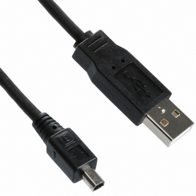 USB 1.1 (USB 1.0) Cable A Male to Mini B Male (4 pos) 3.28' (1.00m) Shielded