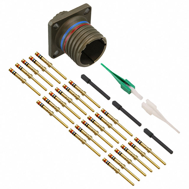 22 Position Circular Connector Receptacle, Male Pins Crimp