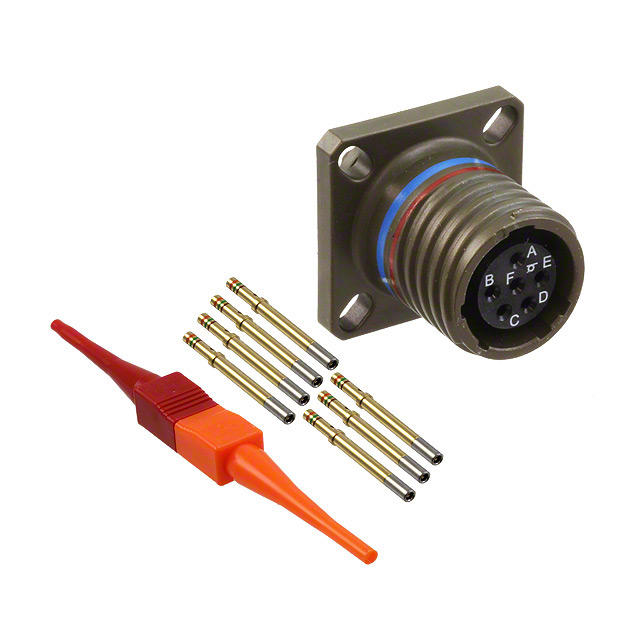 6 Position Circular Connector Receptacle, Female Sockets Crimp