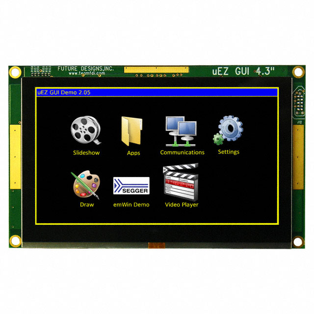 디바이스마트,LED/LCD > LCD 캐릭터/그래픽 > LCD,OLED 그래픽,,UEZGUI-4088-43WQN-BA,4.3" PCAP TOUCH LCD GUI MODULE / Digi-Key Part Number : 622-1071-ND