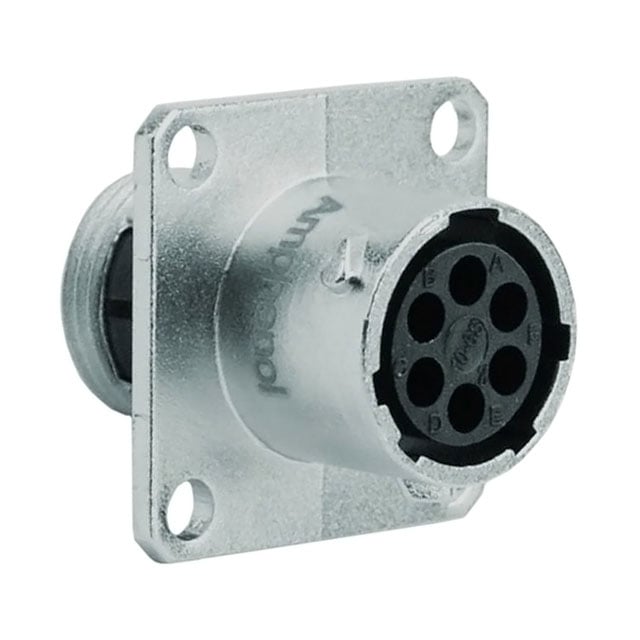 6 Position Circular Connector Receptacle Housing Panel Mount