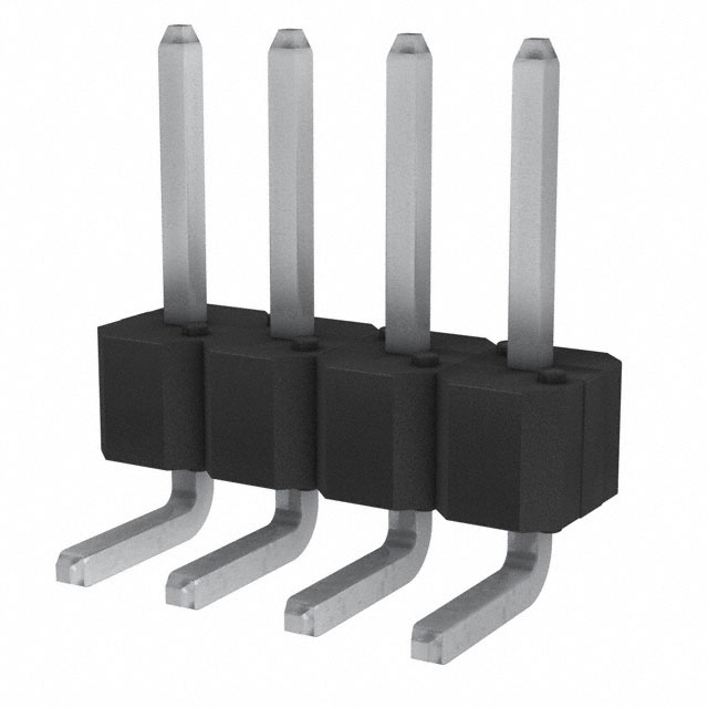 Connector Header Through Hole, Right Angle 4 position 0.100