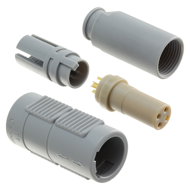 4 Position Circular Connector Receptacle, Female Sockets Solder Cup