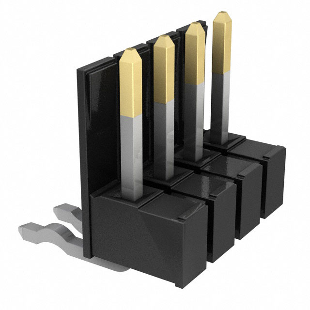 Connector Header Through Hole, Right Angle 4 position 0.100