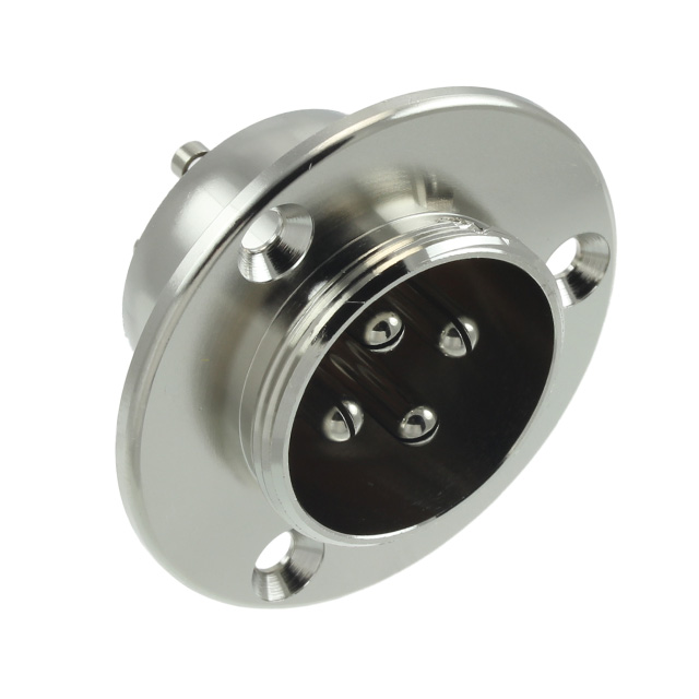 4 Position Circular Connector Receptacle, Male Pins Solder Cup