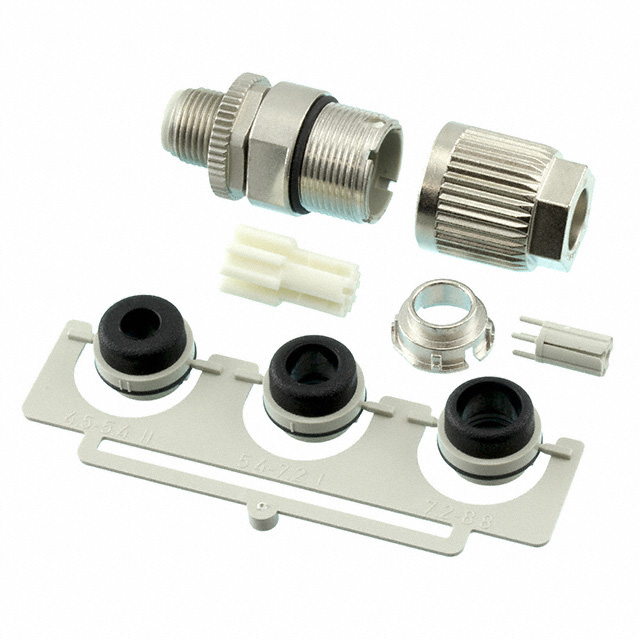 4 Position Circular Connector Plug Housing Free Hanging (In-Line) Backshell, Strain Relief