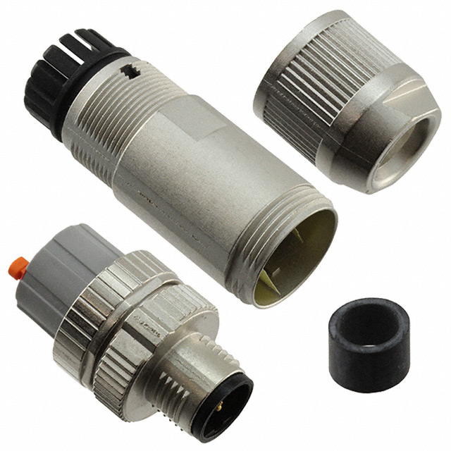 2 Position Circular Connector Plug, Male Pins Spring-Cage