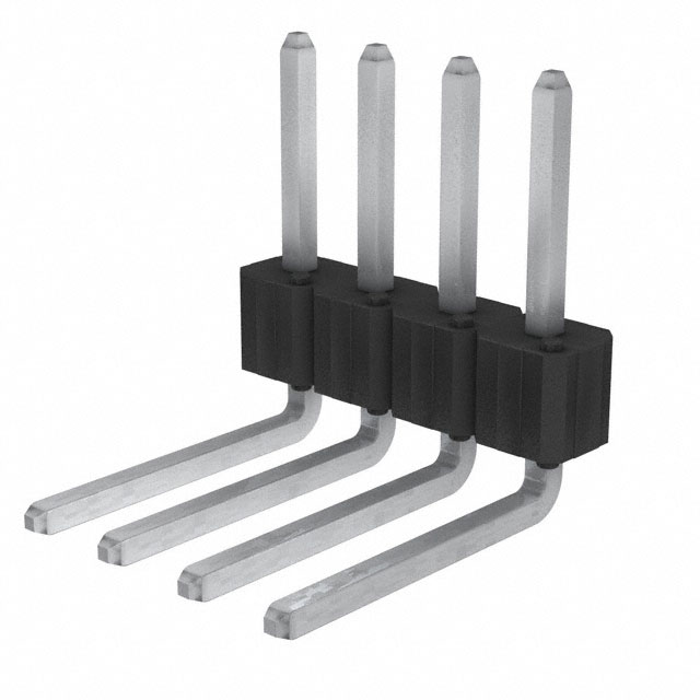 Connector Header Through Hole, Right Angle 4 position 0.100