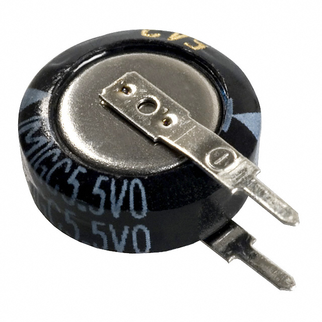100 mF (EDLC) Supercapacitor 5.5 V Axial, Can - Vertical 75Ohm @ 1kHz 1000 Hrs @ 70°C