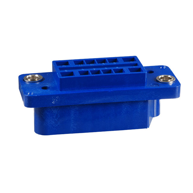 12 Position Housing for Female Sockets Connector Blue Panel Mount Rack and Panel