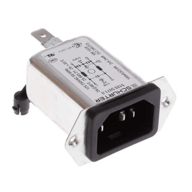 Power Entry Connector Receptacle, Male Blades IEC 320-C14 Panel Mount, Flange; Through Hole, Right Angle