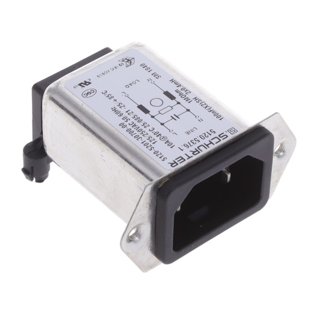 Power Entry Connector Receptacle, Male Blades IEC 320-C18 Panel Mount, Flange; Through Hole, Right Angle