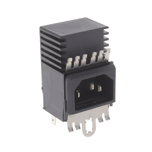 Power Entry Connector Receptacle, Male Blades IEC 320-C14 Panel Mount, Snap-In