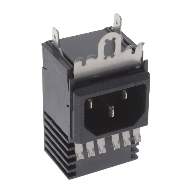 Power Entry Connector Receptacle, Male Blades IEC 320-C14 Panel Mount, Snap-In