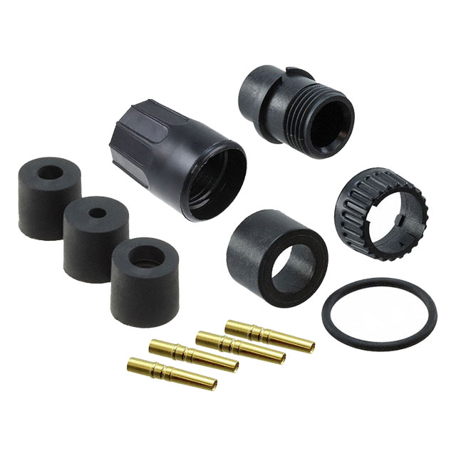 4 Position Circular Connector Plug, Female Sockets Crimp