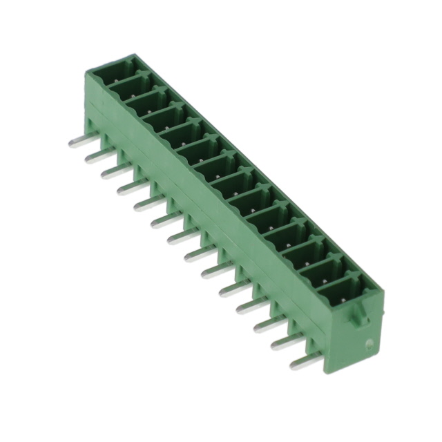 14 Position Terminal Block Header, Male Pins, Shrouded (4 Side) 0.138