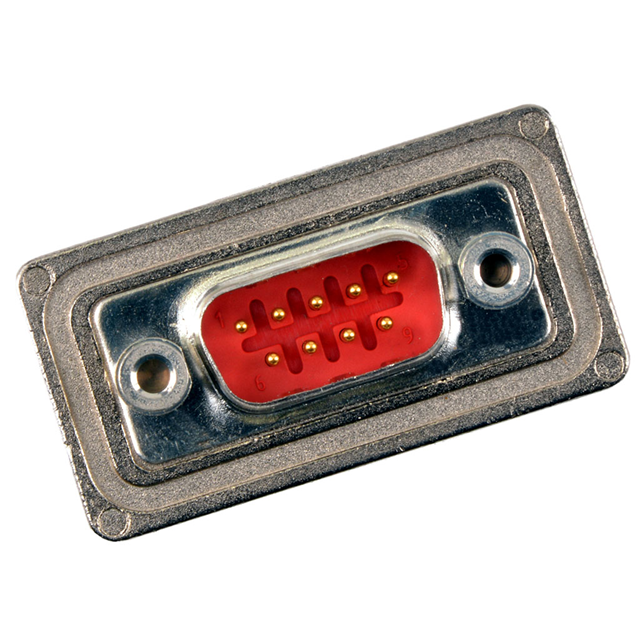 9 Position D-Sub Plug, Male Pins Connector