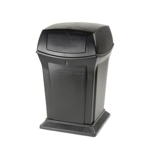 Rubbermaid Commercial Trash Can,45 gal.,Black,Plastic FG917188BLA
