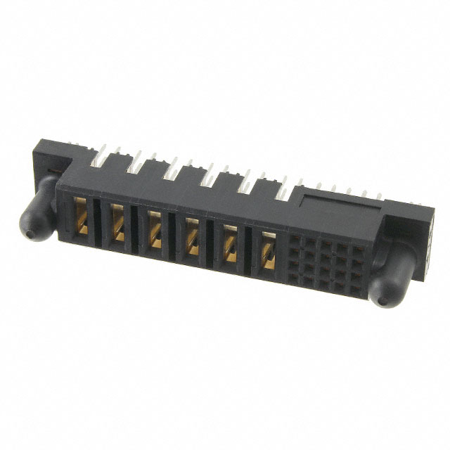 26 Connector Receptacle, Female Sockets and Blade Sockets Through Hole Black Multi-Beam