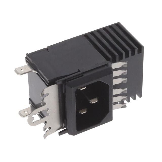 Power Entry Connector Receptacle, Male Blades IEC 320-C14 Panel Mount, Snap-In