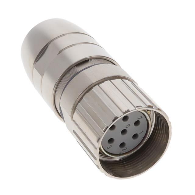 7 Position Circular Connector Plug Housing Free Hanging (In-Line) Backshell, Coupling Nut