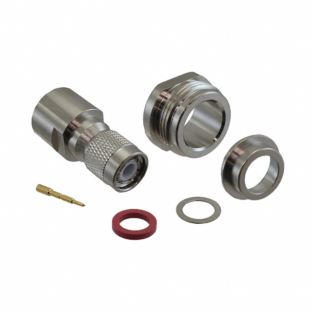 TNC Connector Plug, Male Pin 50 Ohms Free Hanging (In-Line) Solder