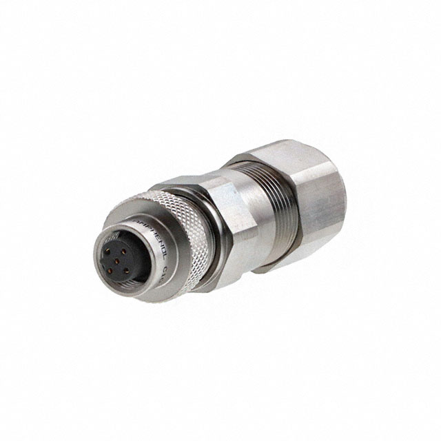 5 Position Circular Connector Plug, Female Sockets Solder Cup