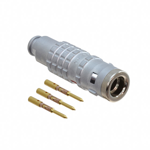 3 Position Circular Connector Plug, Male Pins Crimp