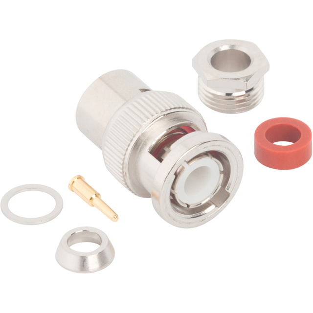 BNC Connector Plug, Male Pin 50 Ohms Free Hanging (In-Line) Crimp