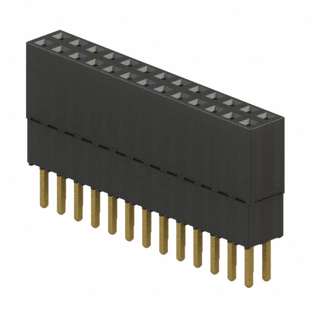 26 Position Elevated Socket Connector 0.100 (2.54mm) Through Hole Gold